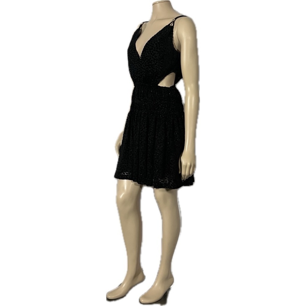 NWT Maje Cutout Glittered Flocked Tulle Mini Dress - Picture 5 of 16